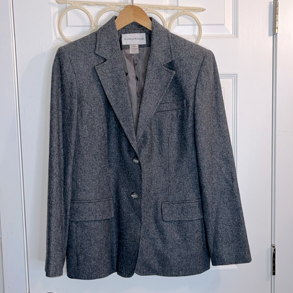 ❤️EVAN PiCONE wool jacket women’s 10 gray androgynous style long
